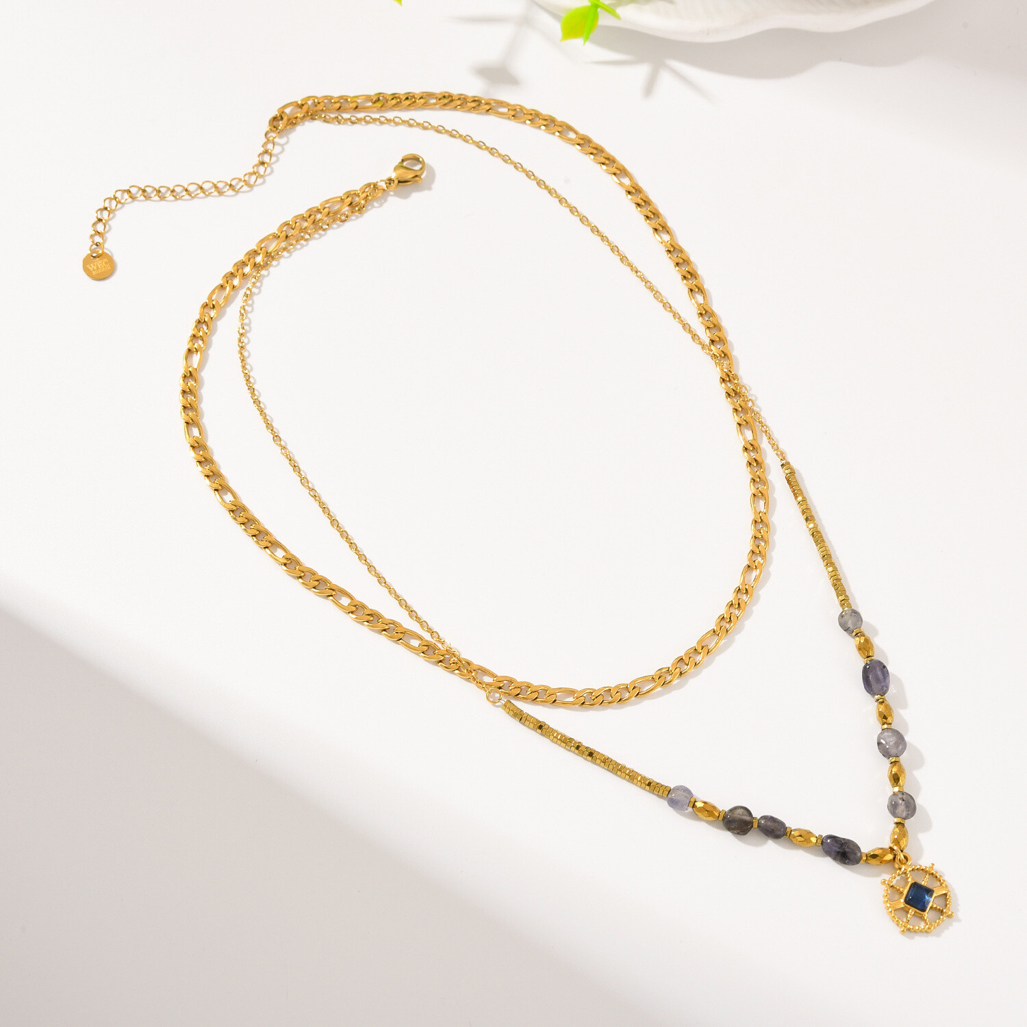 Grossiste WEC Bijoux - COLLIER DOUBLE CHAINE EN ACIER INOXYDABLE