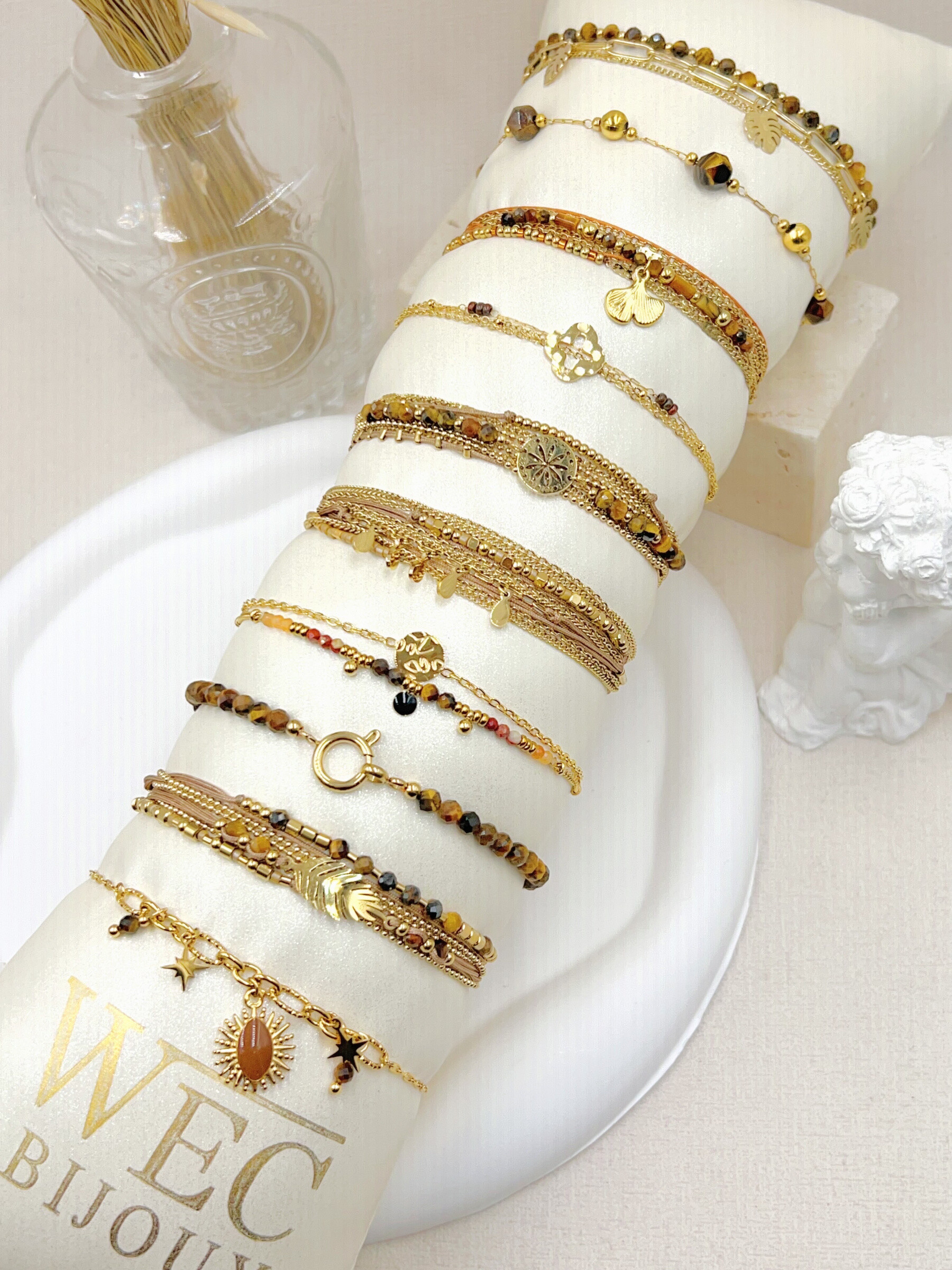 Großhändler WEC BIJOUX - SET AUS 10 EDELSTAHLARMBÄNDERN