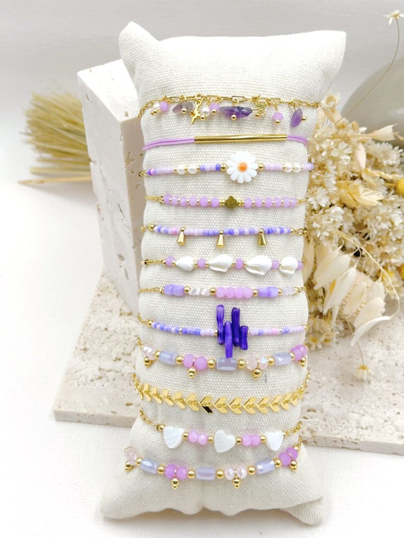 Grossiste WEC Bijoux - LOT DE 12 BRACELETS EN ACIER + BOUDIN