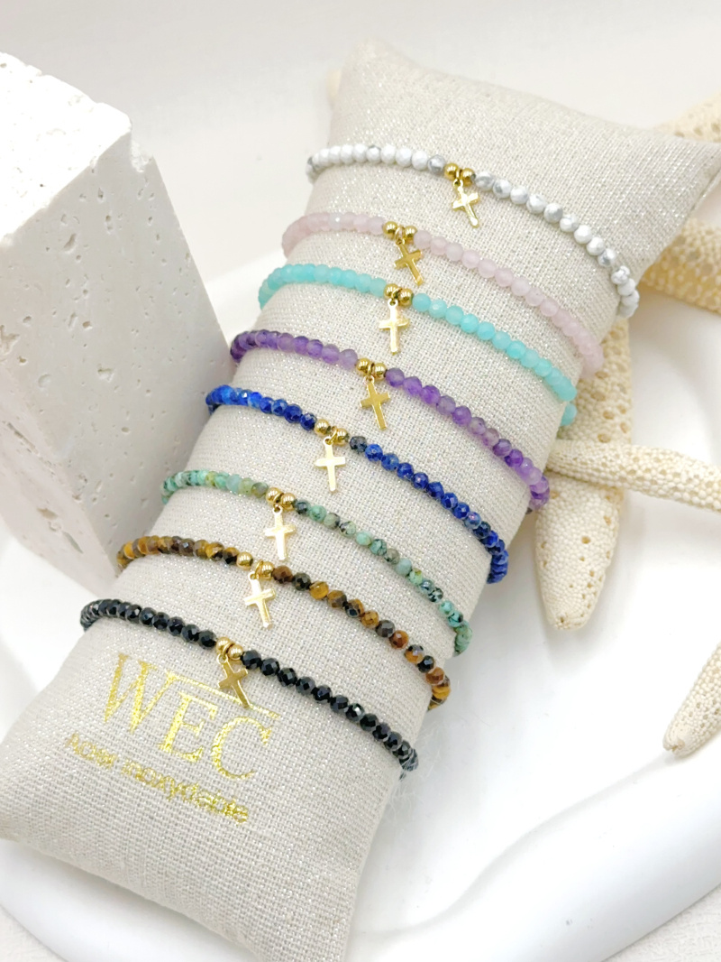 Grossista WEC Bijoux - LOT DI 8 BRACCIALETTI ELASTICI IN ACCIAIO INOSSIDABILE