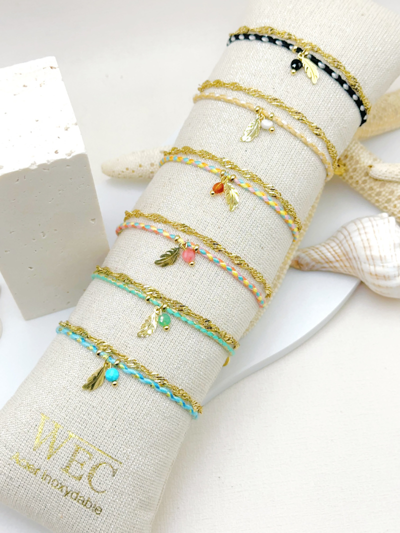 Grossista WEC Bijoux - LOT DI 6 BRACCIALI IN ACCIAIO INOSSIDABILE + BOUDIN