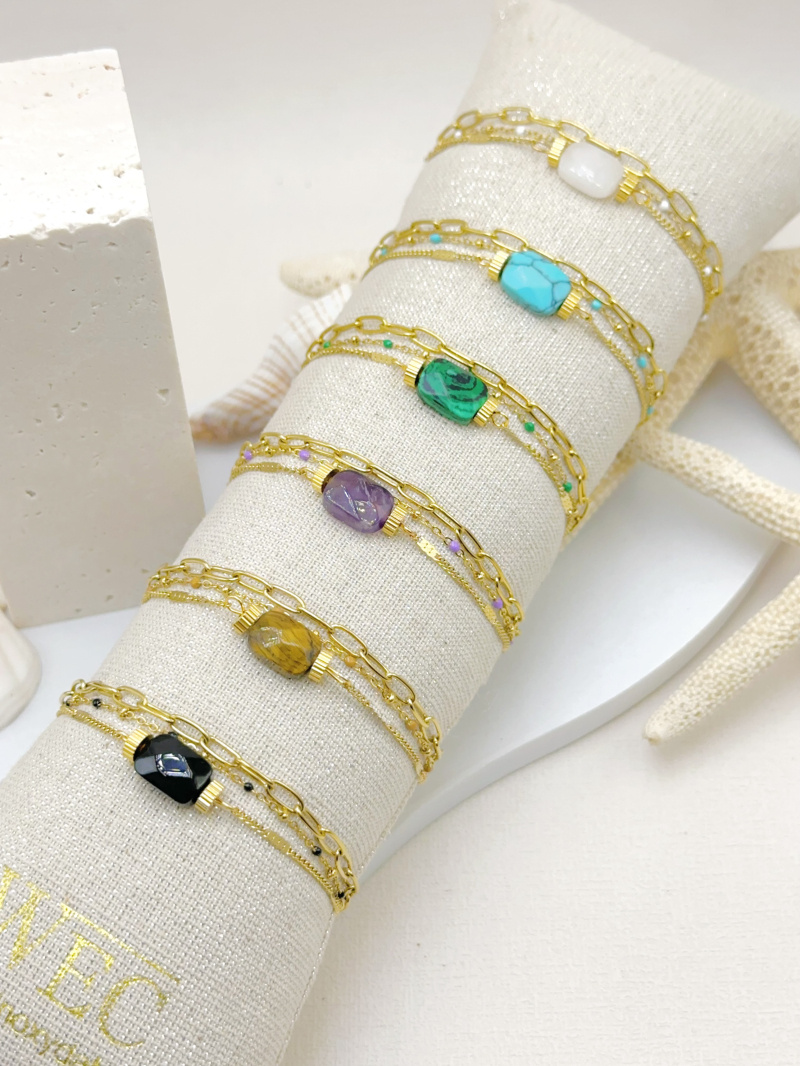 Grossista WEC Bijoux - LOT DI 6 BRACCIALETTI IN ACCIAIO INOSSIDABILE + BOUDIN