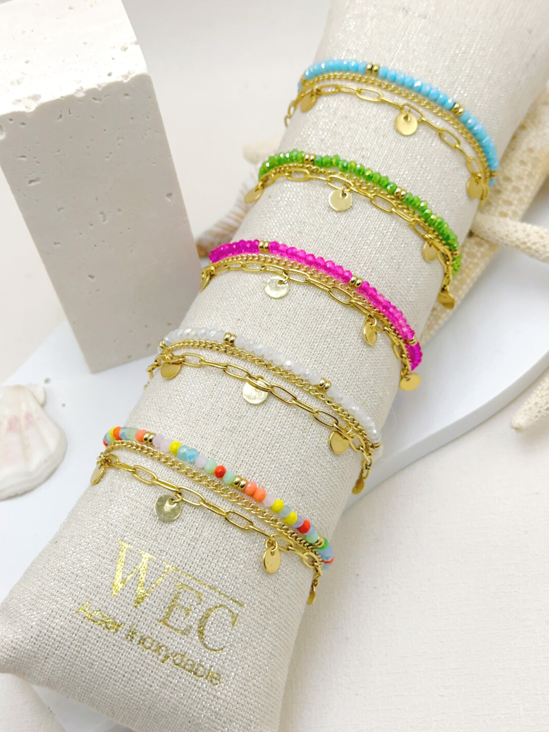 Wholesaler WEC Bijoux - SET OF 5 STAINLESS STEEL BRACELETS+BUDDIN