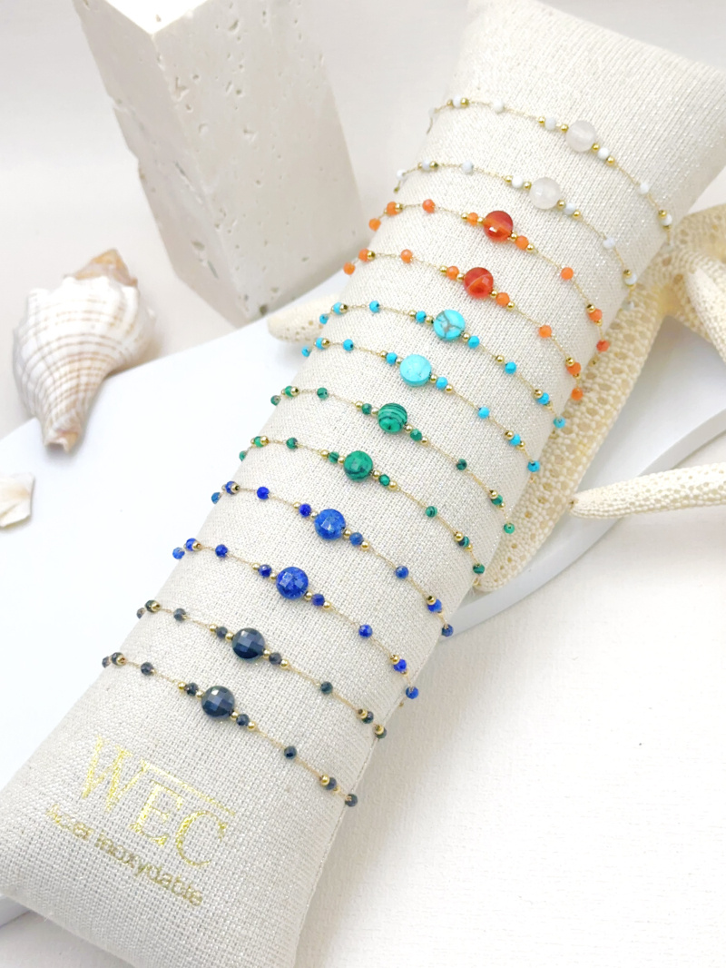 Großhändler WEC Bijoux - SET AUS 12 EDELSTAHLARMBÄNDERN+BUDDIN