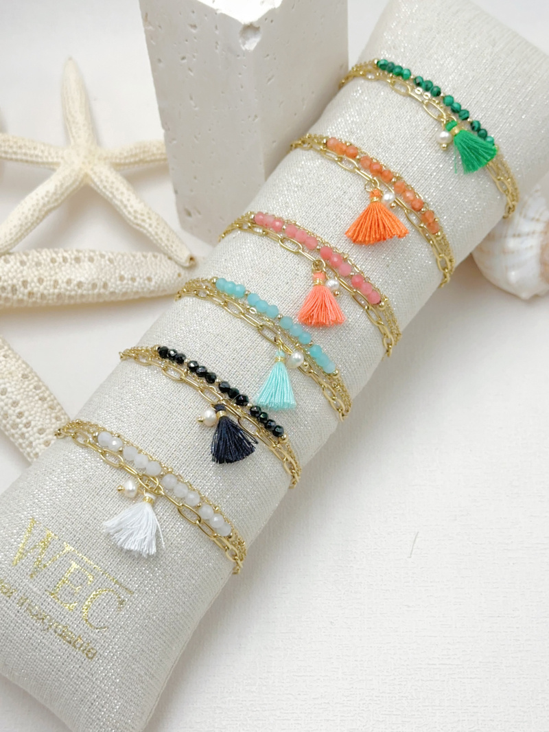 Grossista WEC Bijoux - SET DI 6 BRACCIALI IN ACCIAIO INOXIDABILE+BOUDIN