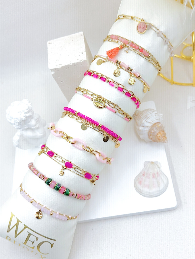 Grossista WEC Bijoux - LOT DI 10 BRACCIALI IN ACCIAIO INOX + BOUDIN