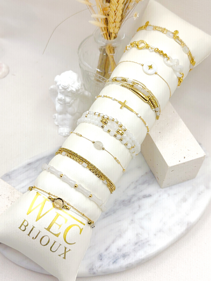 Grossiste WEC Bijoux - LOT DE 10 BRACELETS EN ACIER INOXYDABLE+BOUDIN