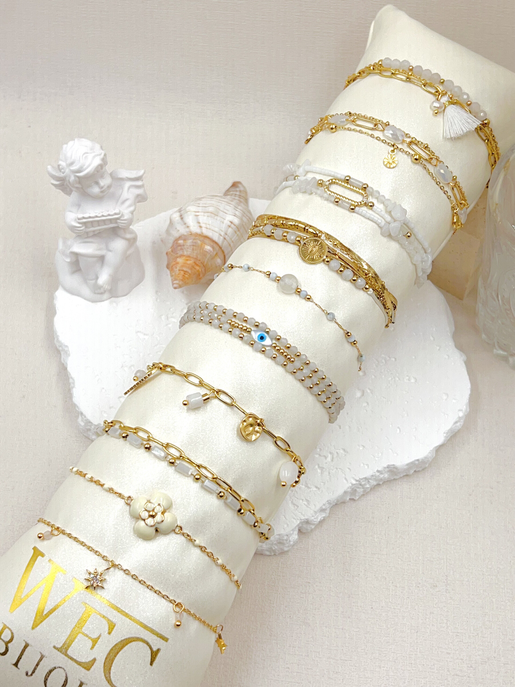Grossiste WEC Bijoux - LOT DE 10 BRACELETS EN ACIER INOXYDABLE+BOUDIN