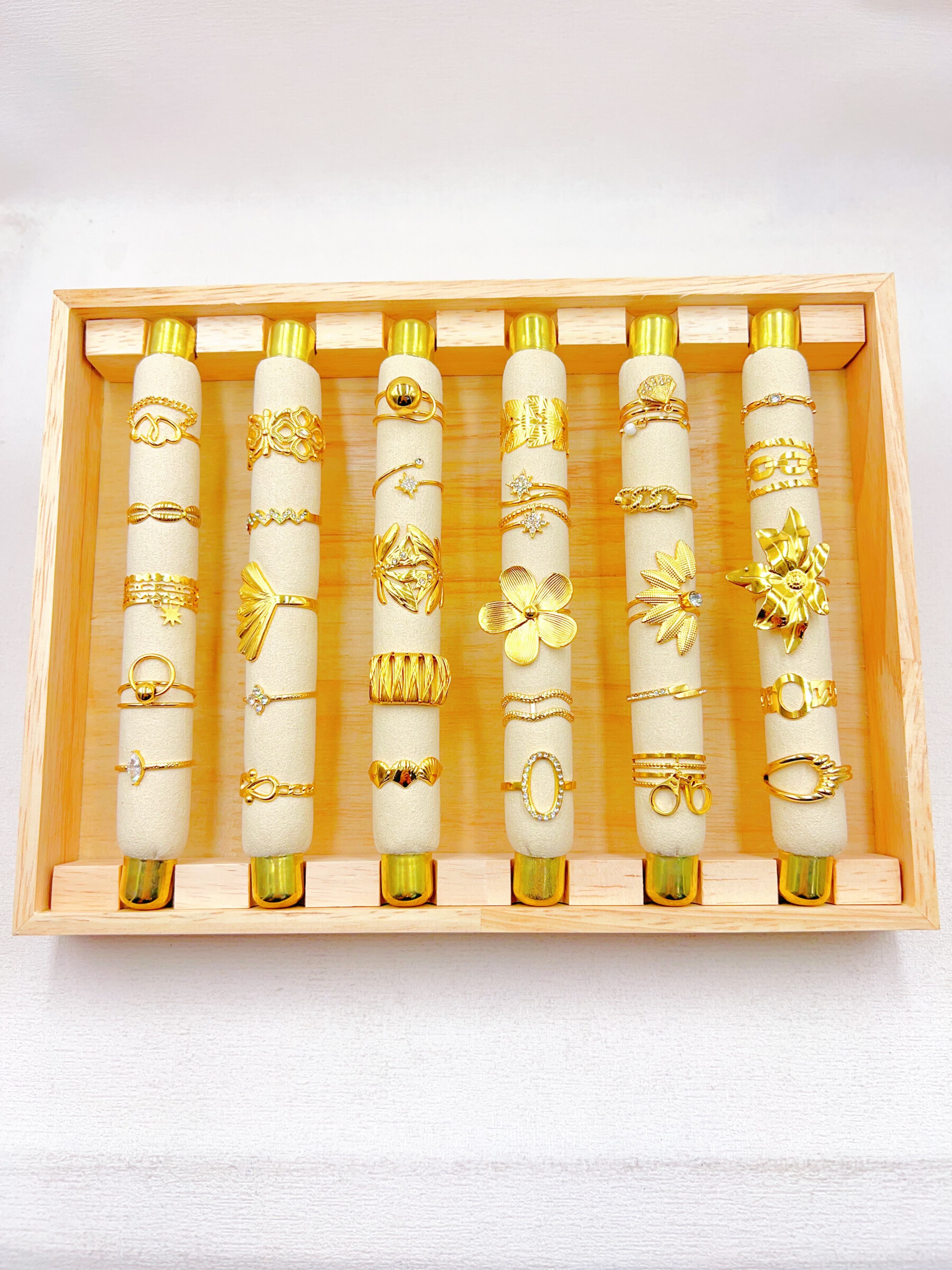 Mayorista WEC BIJOUX - SET DE 36 ANILLOS DE ACERO INOXIDABLE + DISPLAY