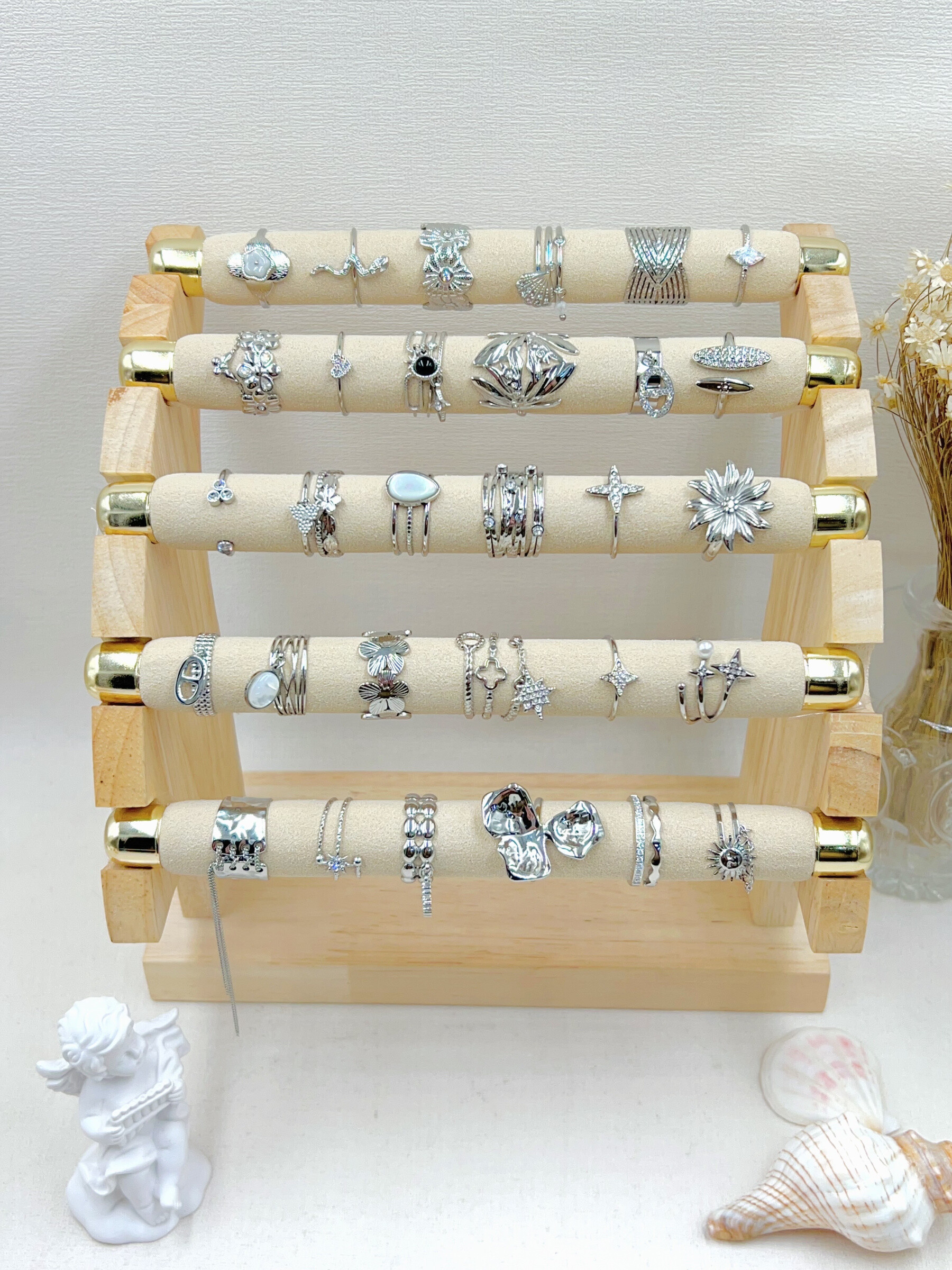 Wholesaler WEC Bijoux - SET OF 30 STAINLESS STEEL RINGS + DISPLAY