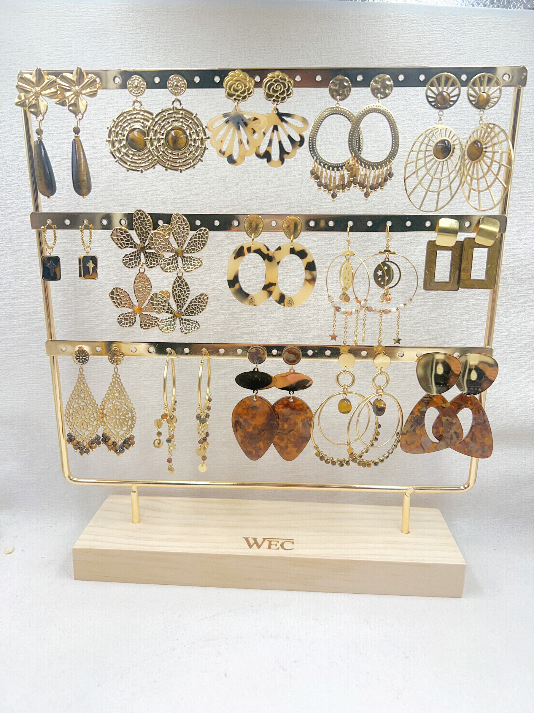 Großhändler WEC BIJOUX - SET AUS 15 OHRRINGEN AUS EDELSTAHL + DISPLAY