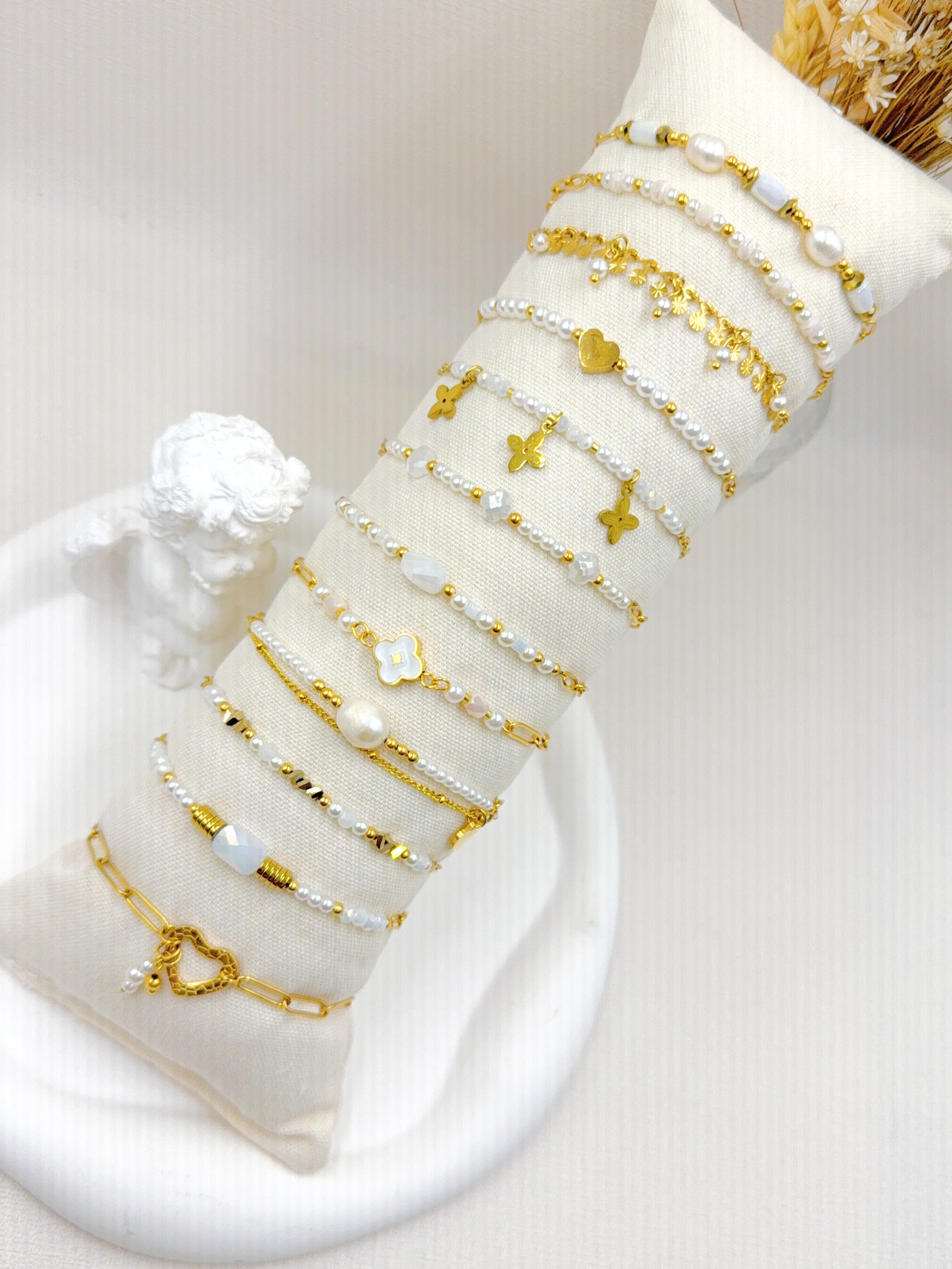 Grossiste WEC Bijoux - LOT DE 12 BRACELETS EN ACIER INOXYDABLE + BOUDIN