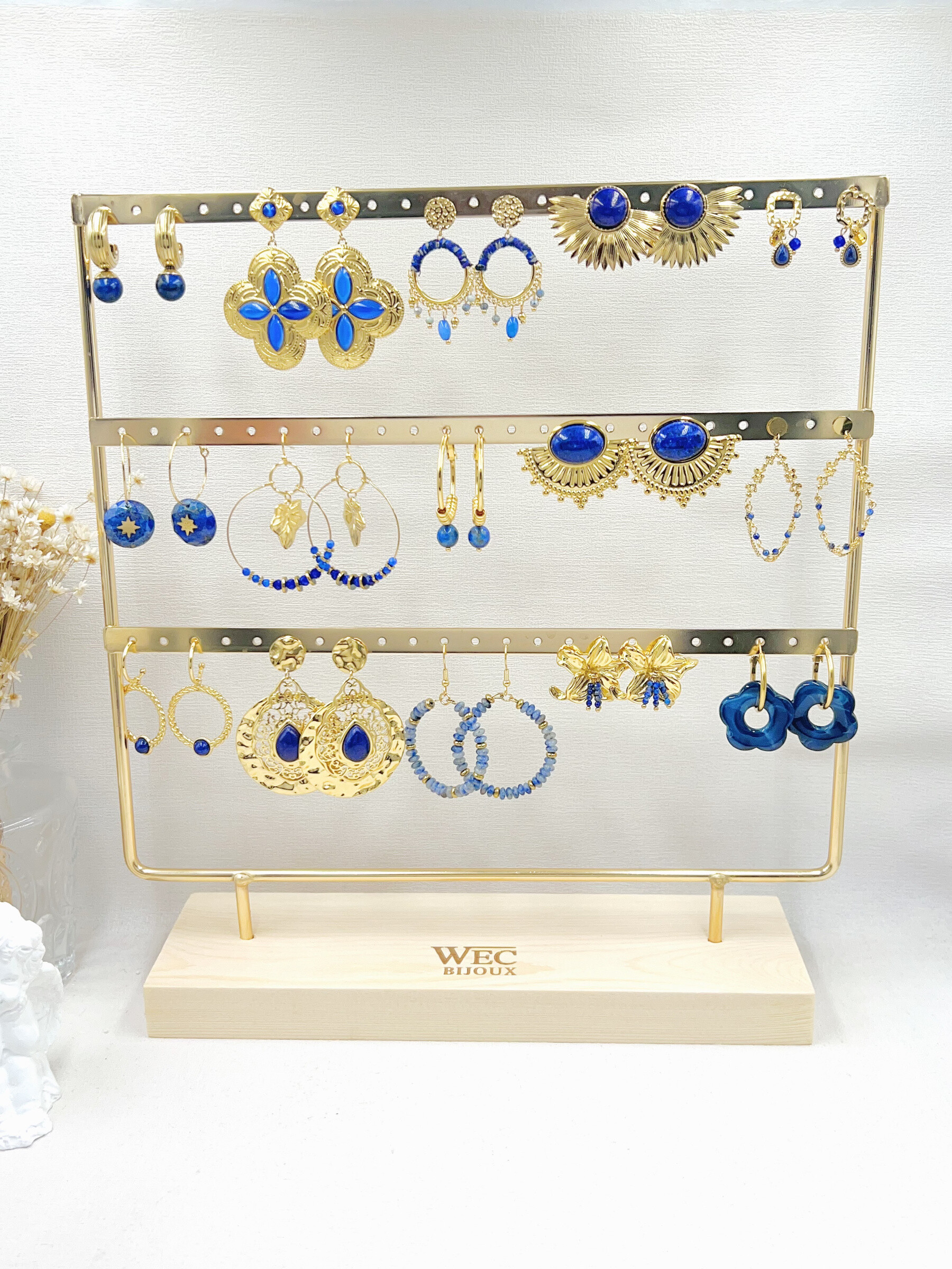 Mayorista WEC Bijoux - SET DE 15 PENDIENTES DE ACERO INOXIDABLE + DISPLAY