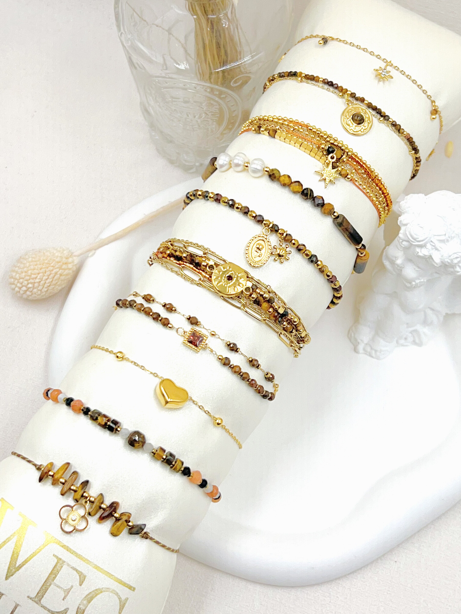 Grossiste WEC Bijoux - LOT DE 10 BRACELETS EN ACIER INOXYDABLE+BOUDIN