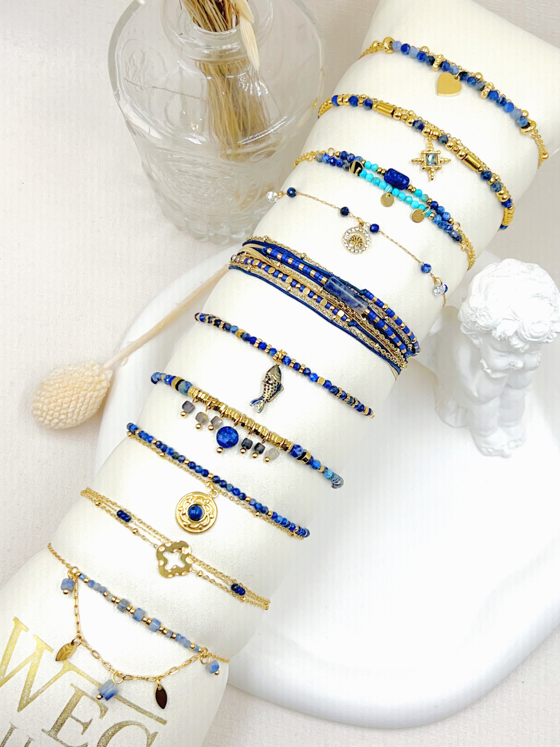 Grossiste WEC Bijoux - LOT DE 10 BRACELETS EN ACIER INOXYDABLE+BOUDIN