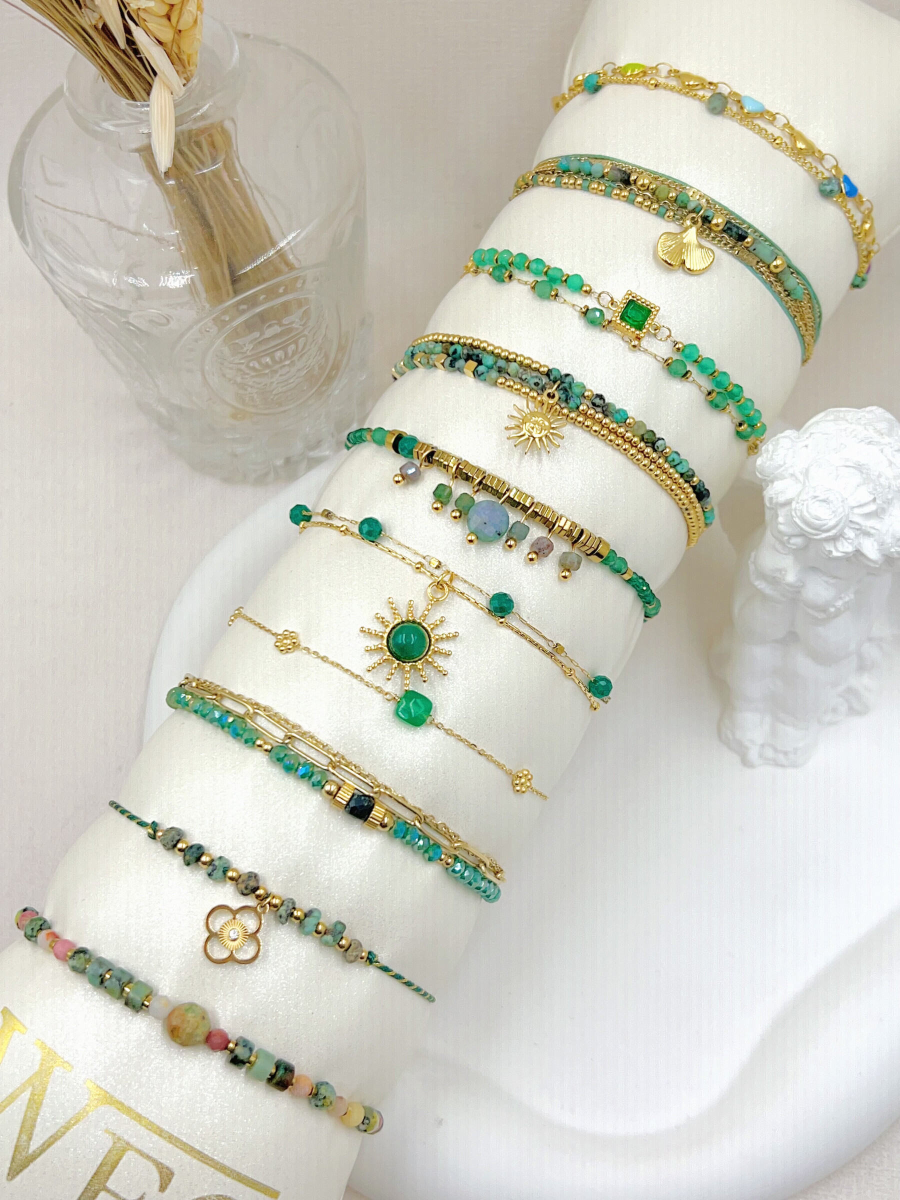 Grossiste WEC Bijoux - LOT DE 10 BRACELETS EN ACIER INOXYDABLE+ BOUDIN