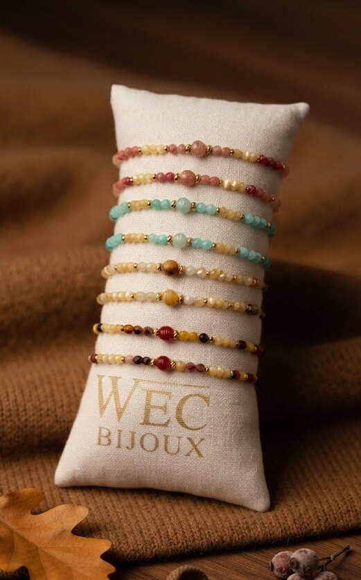 Grossista WEC Bijoux - Set di 8 Braccialetti Elastici in Acciaio Inossidabile + Salsiccia