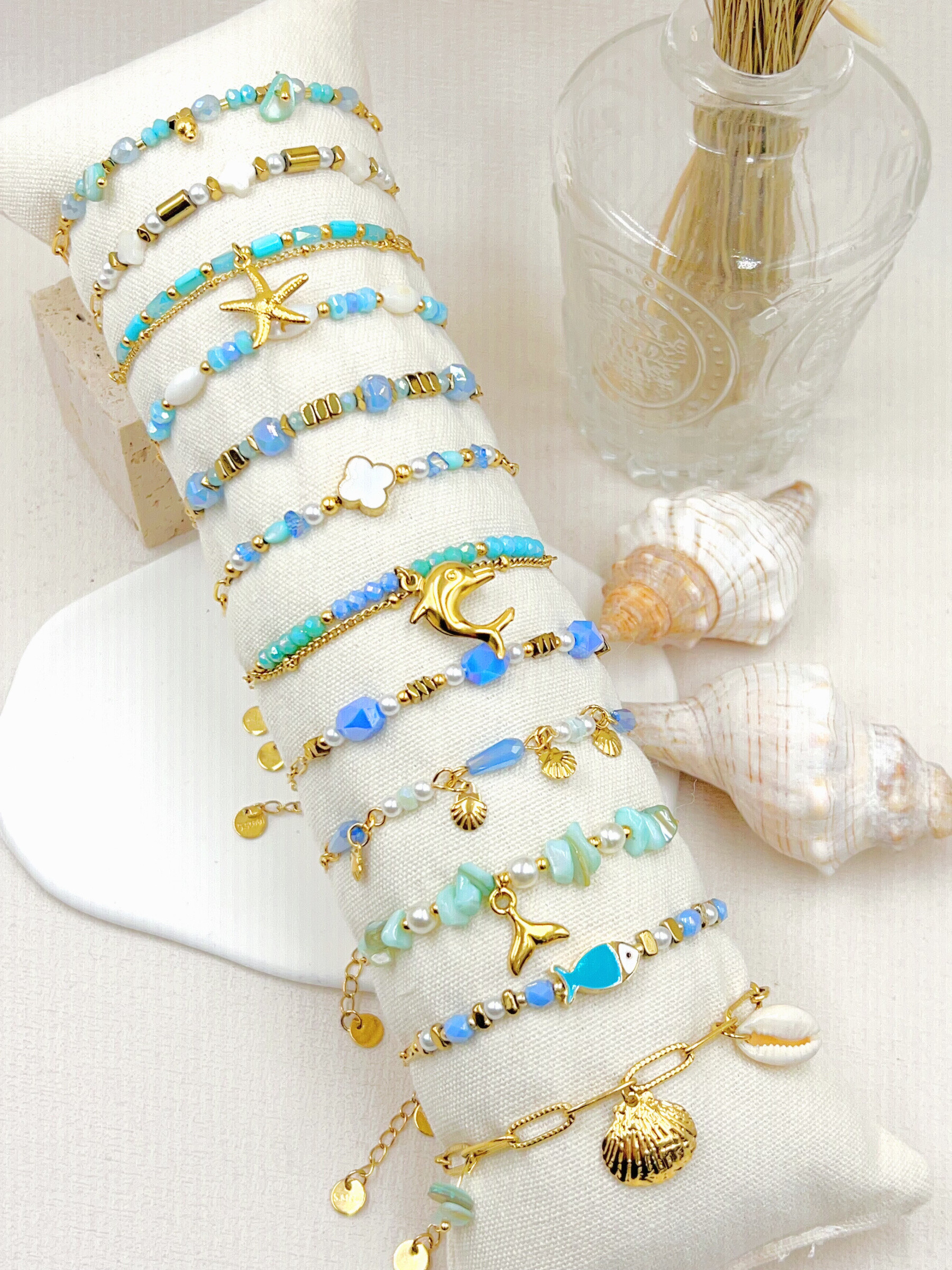 Grossiste WEC Bijoux - LOT DE 12 BRACELETS EN ACIER + BOUDIN