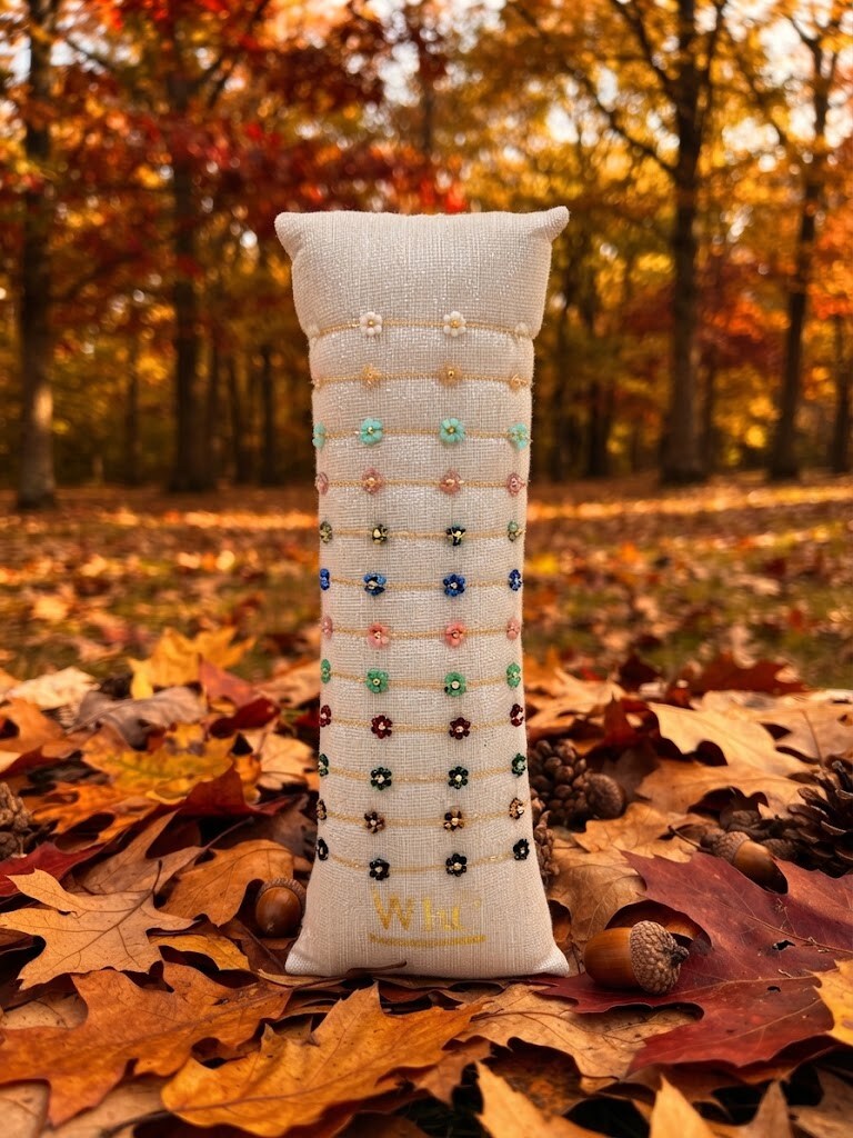 Mayorista WEC Bijoux - Juego de 12 Pulseras Florales y Coloridas de Acero Inoxidable + salchicha