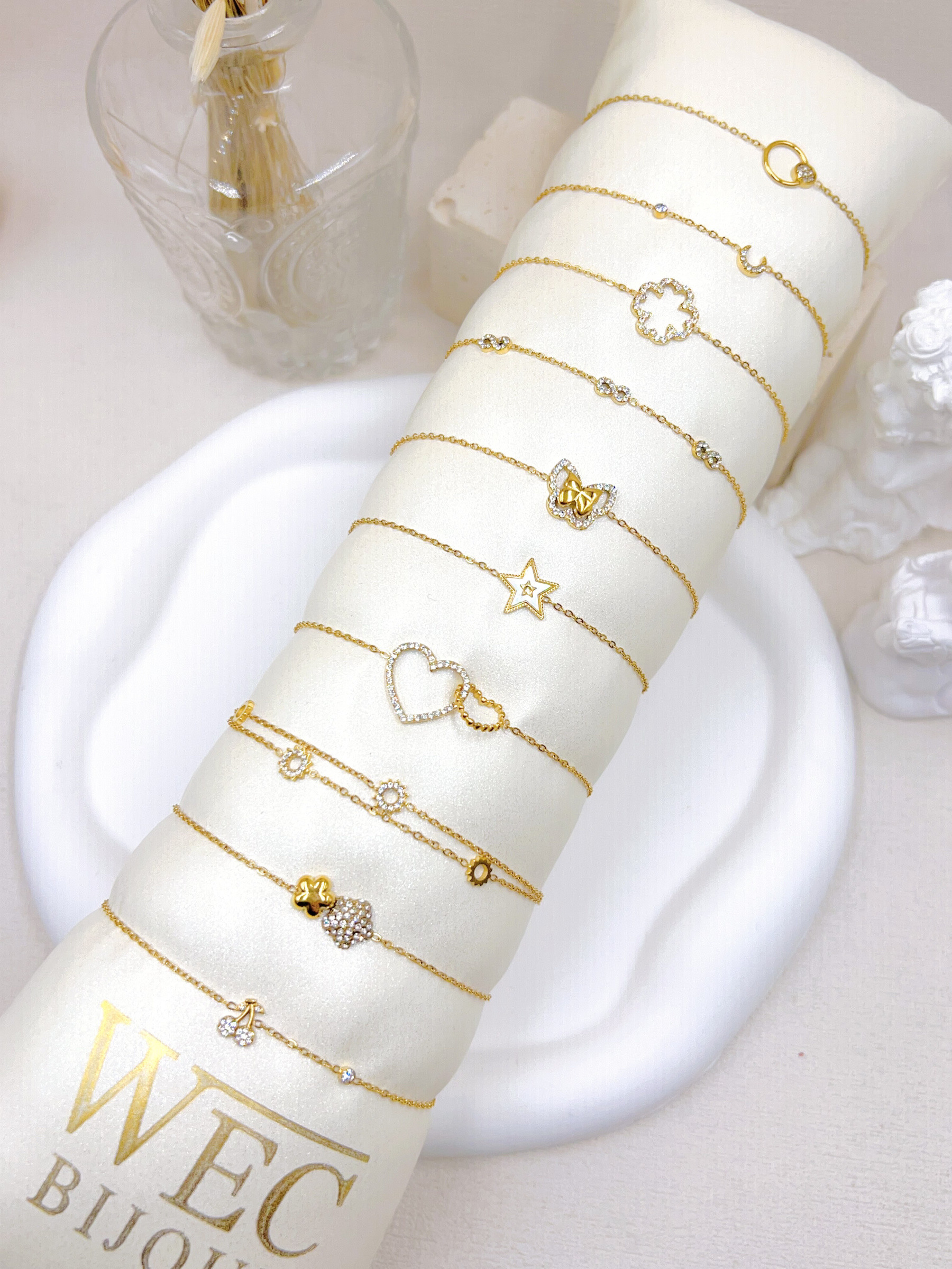 Grossiste WEC Bijoux - LOT DE 10 BRACELETS EN ACIER INOXYDABLE+BOUDIN