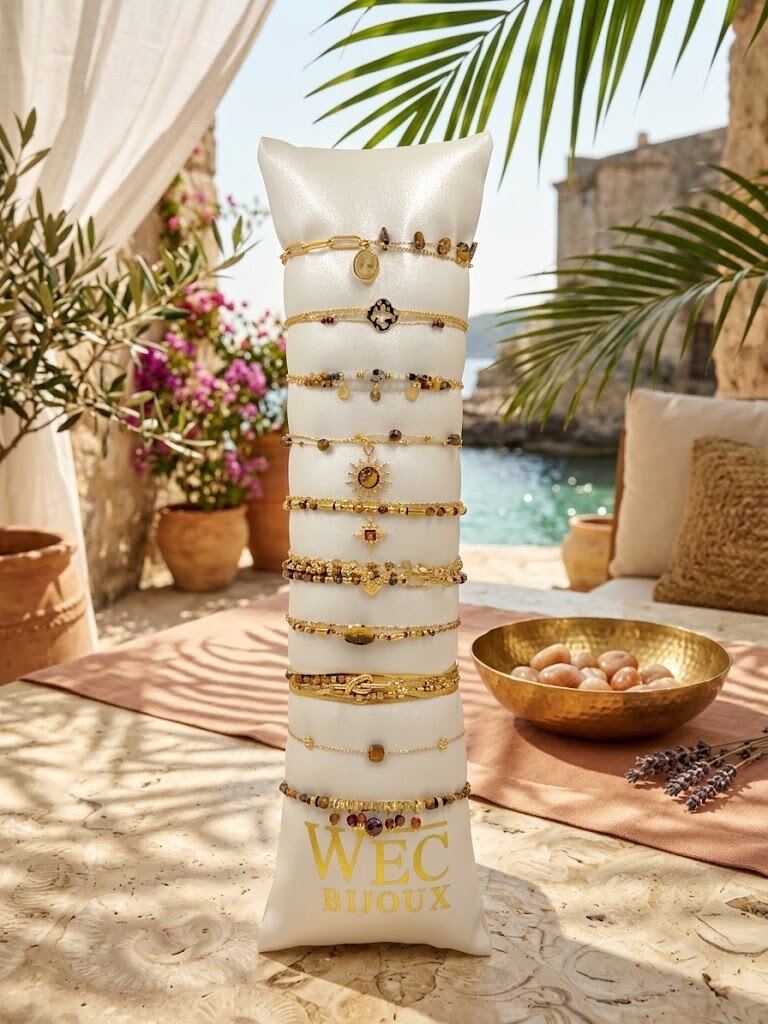 Grossista WEC Bijoux - Set di 10 Braccialetti in Acciaio Inossidabile + salsiccia