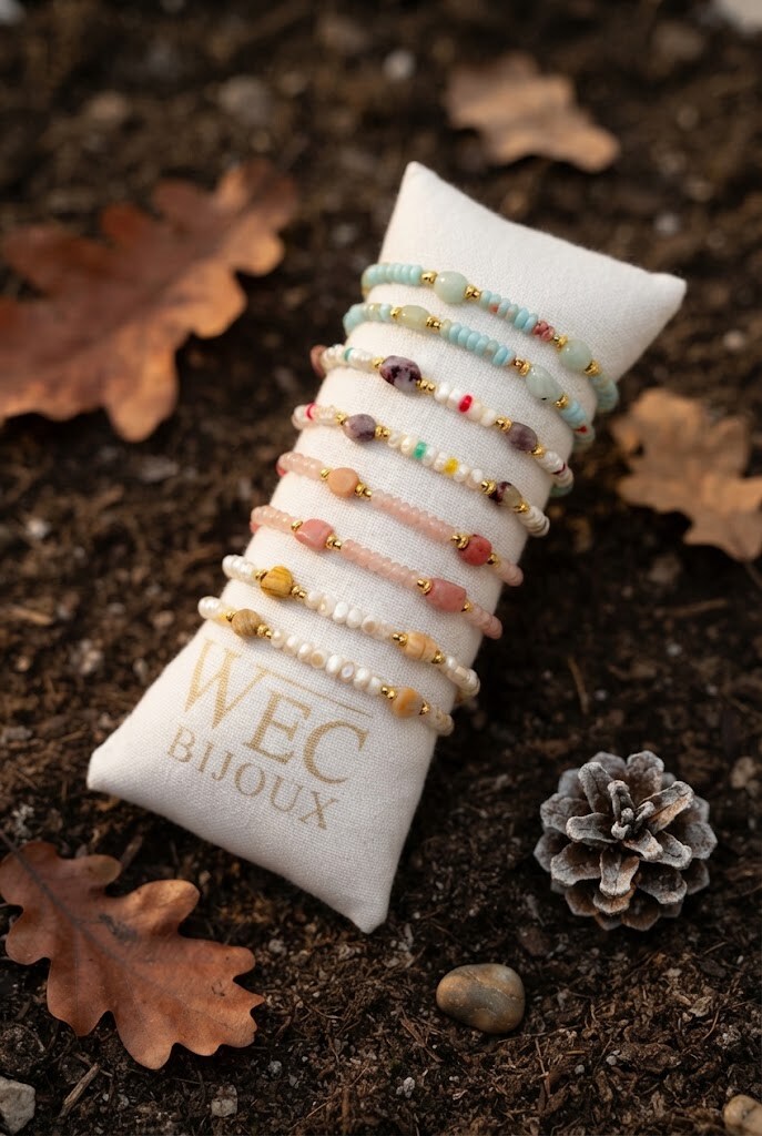 Grossista WEC Bijoux - Set di 8 Braccialetti Elastici in Acciaio Inossidabile + Salsiccia