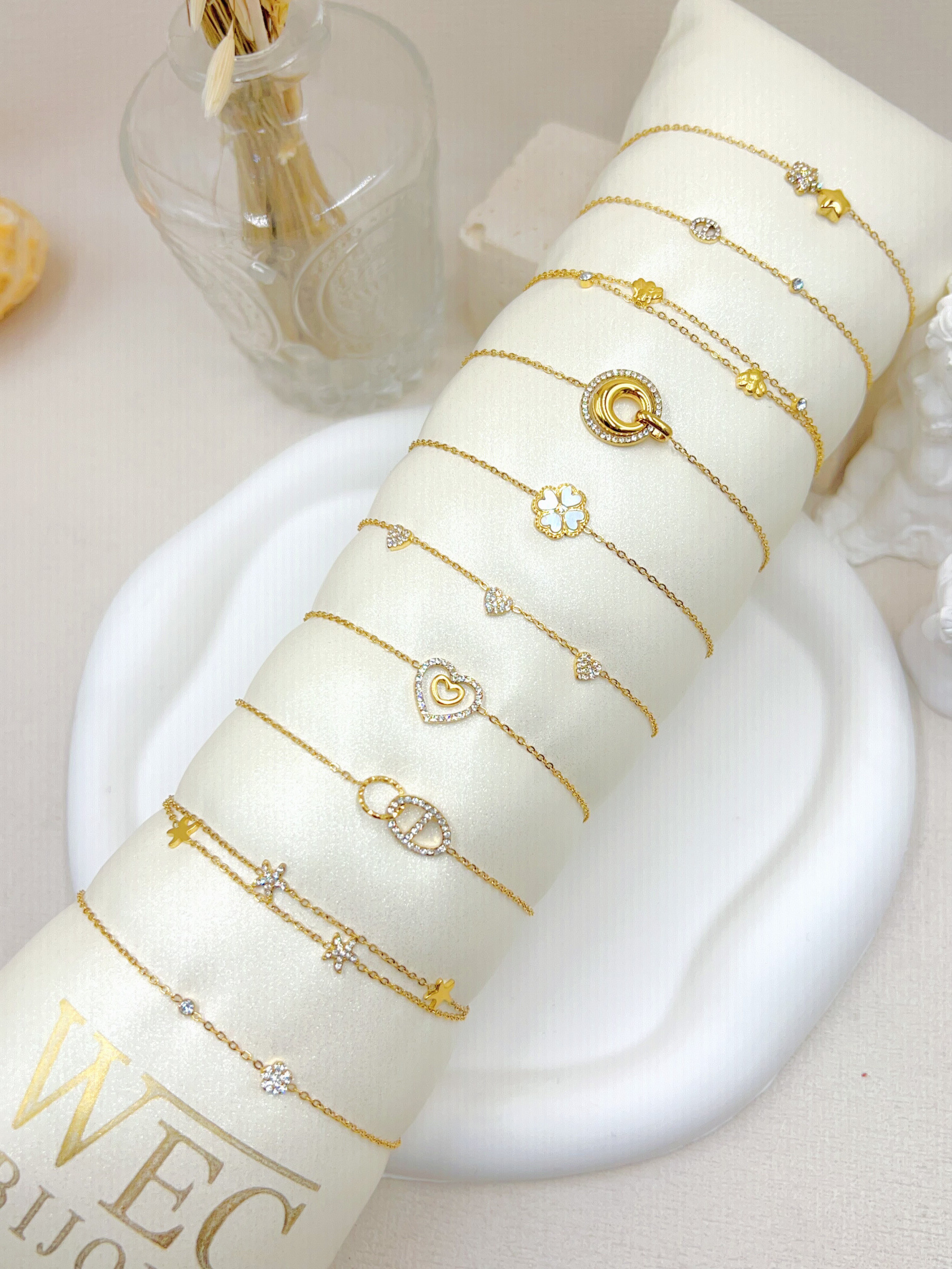 Grossiste WEC Bijoux - LOT DE 10 BRACELETS EN ACIER INOXYDABLE+BOUDIN