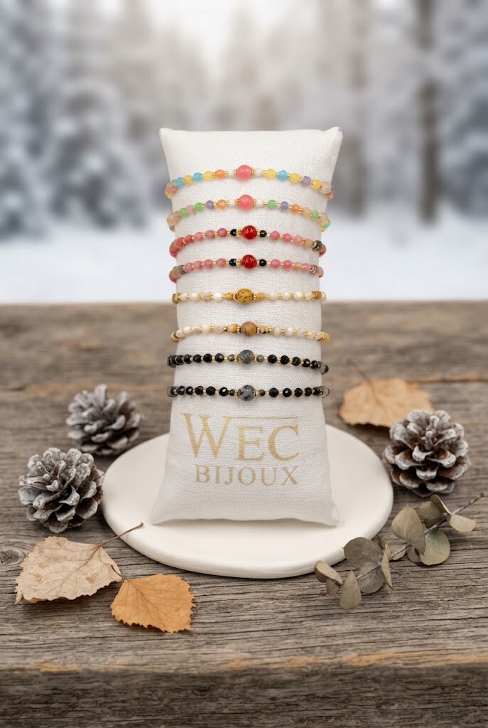 Grossista WEC Bijoux - Set di 8 Braccialetti Elastici in Acciaio Inossidabile + Salsiccia