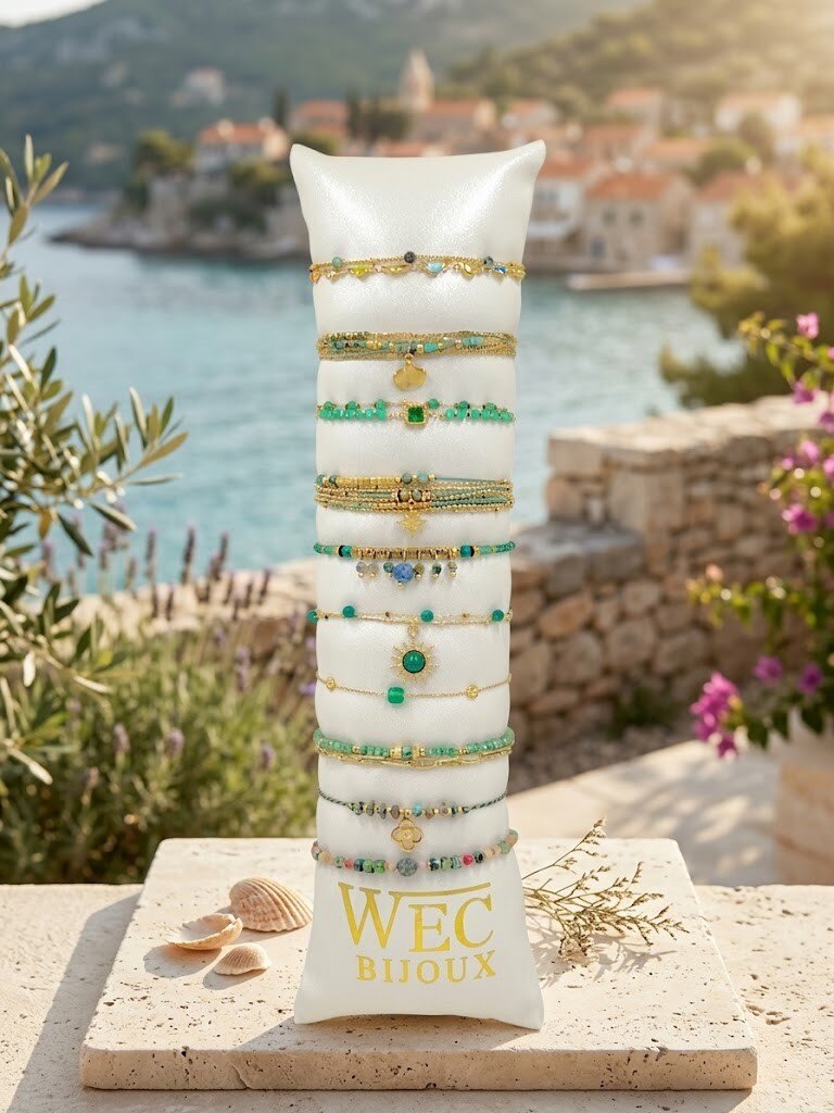Grossiste WEC Bijoux - Lot de 10 bracelets en acier inoxydable + boudin