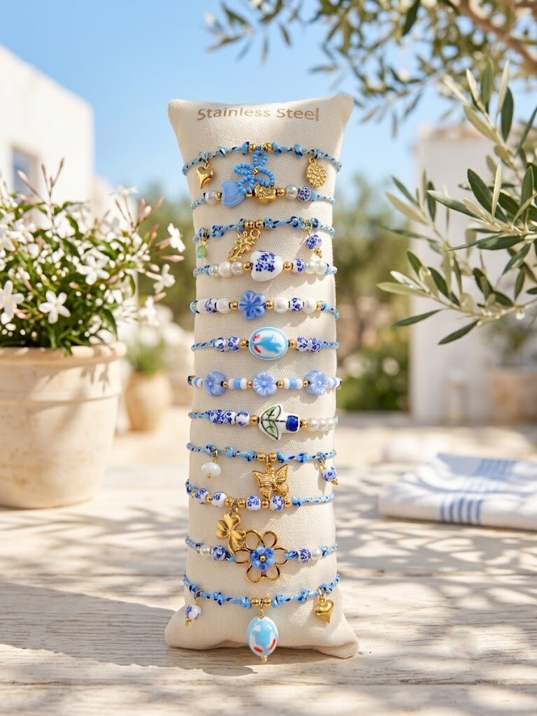 Grossista WEC Bijoux - Set di 12 braccialetti in acciaio inossidabile +espositore