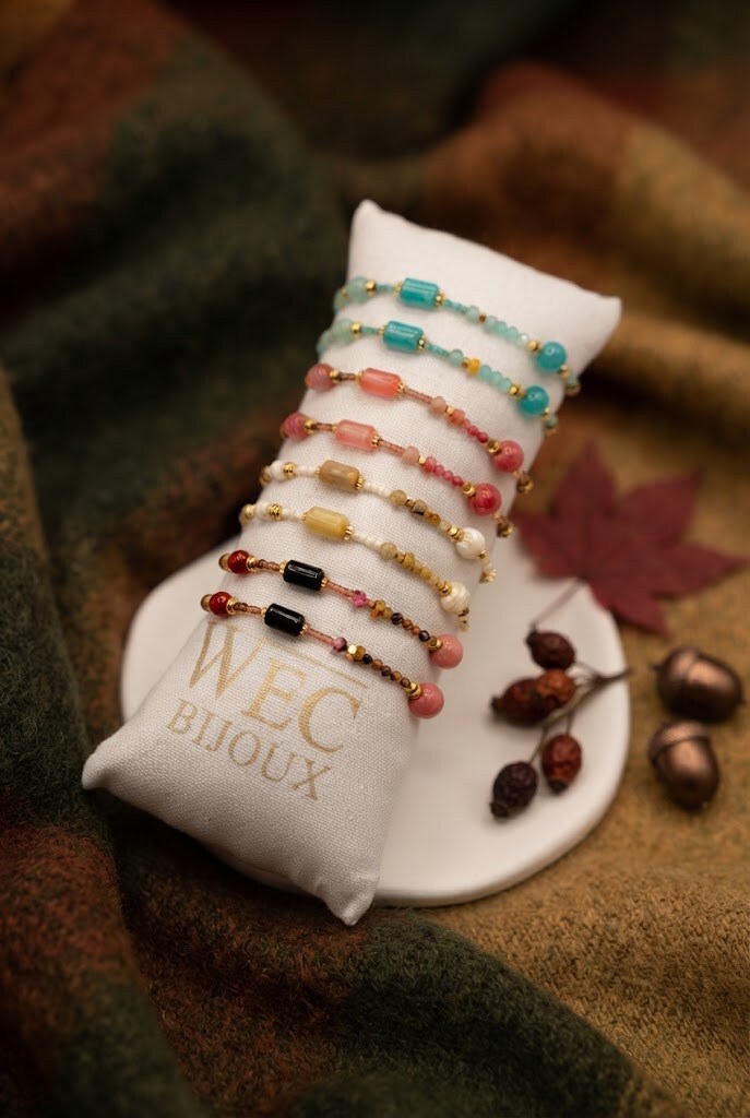 Grossista WEC Bijoux - Set di 8 Braccialetti Elastici in Acciaio Inossidabile + Salsiccia