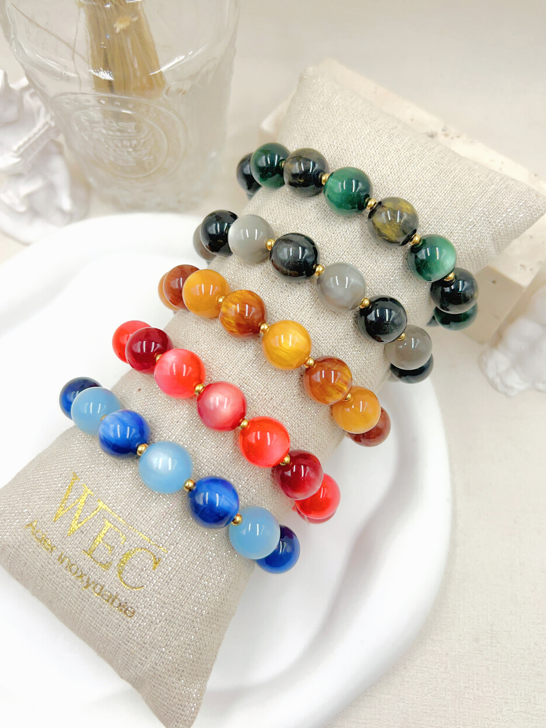 Grossiste WEC Bijoux - LOT DE 5 BRACELETS EN ACIER INOXYDABLE +BOUDIN
