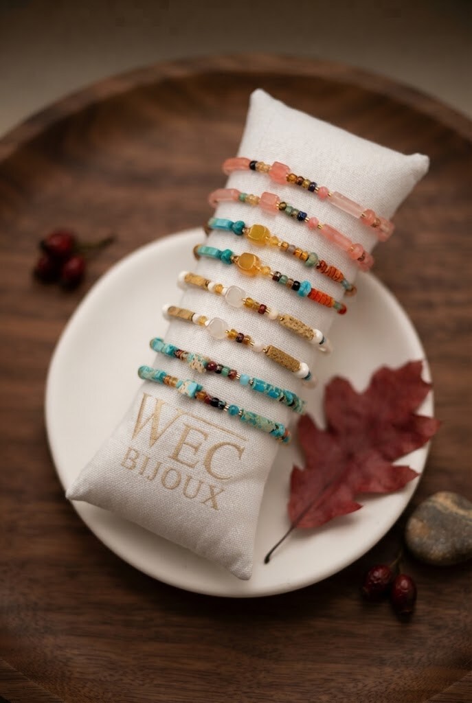 Grossista WEC Bijoux - Set di 8 Braccialetti Elastici in Acciaio Inossidabile + Salsiccia