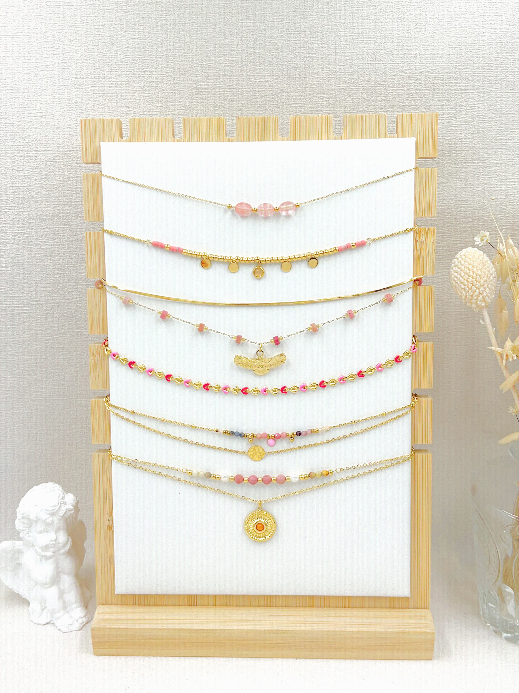 Grossiste WEC BIJOUX - LOT DE 6 COLLIERS EN ACIER INOXYDABLE+PRESENTOIR