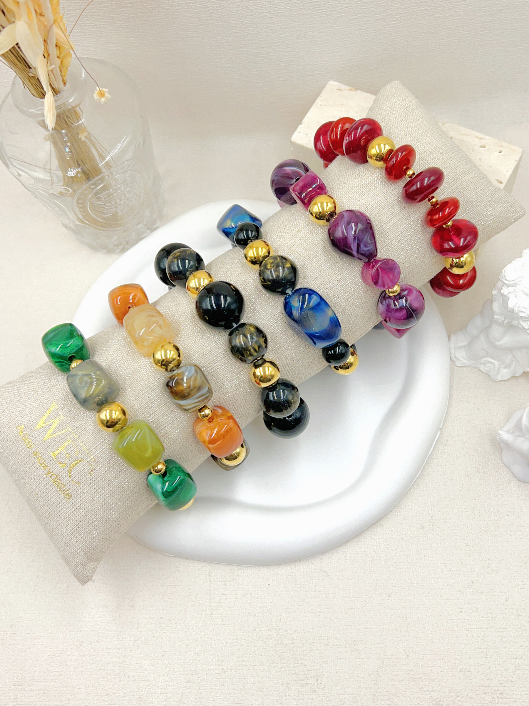 Grossiste WEC Bijoux - LOT DE 6 BRACELET EN ACIER INOXYDABLE +BOUDIN