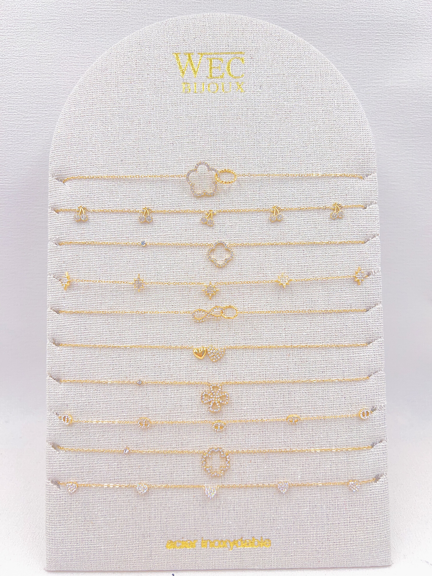 Mayorista WEC BIJOUX - LOTE DE 10 COLLARES DE ACERO INOXIDABLE CON EXPOSITOR