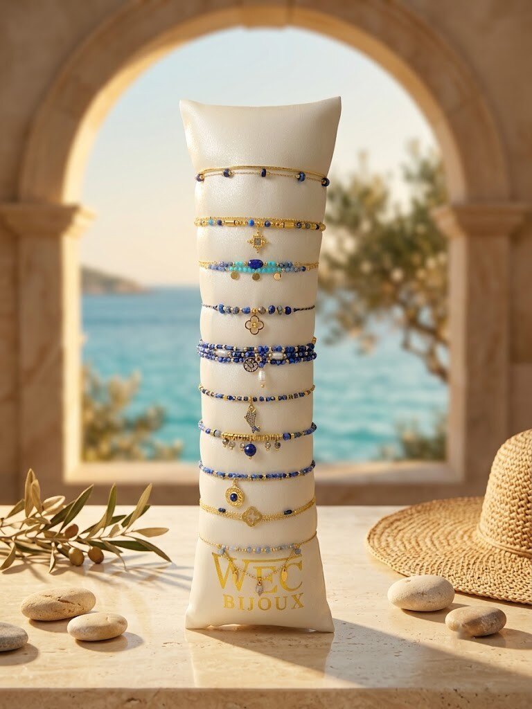 Grossiste WEC Bijoux - Lot de 10 bracelets en acier inoxydable + boudin