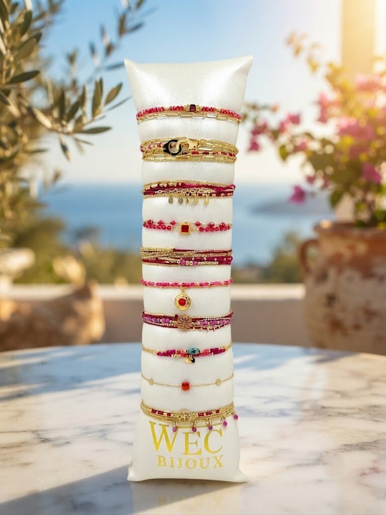 Grossiste WEC Bijoux - Lot de 10 bracelets en acier inoxydable +boudin