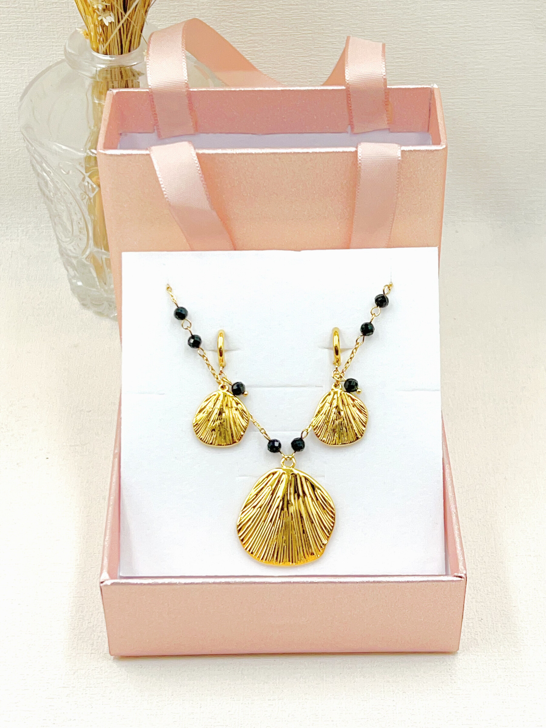 Grossiste WEC Bijoux - COFFRET COLLIER+BOUCLES D'OREILLES EN ACIER INOXYDABLE