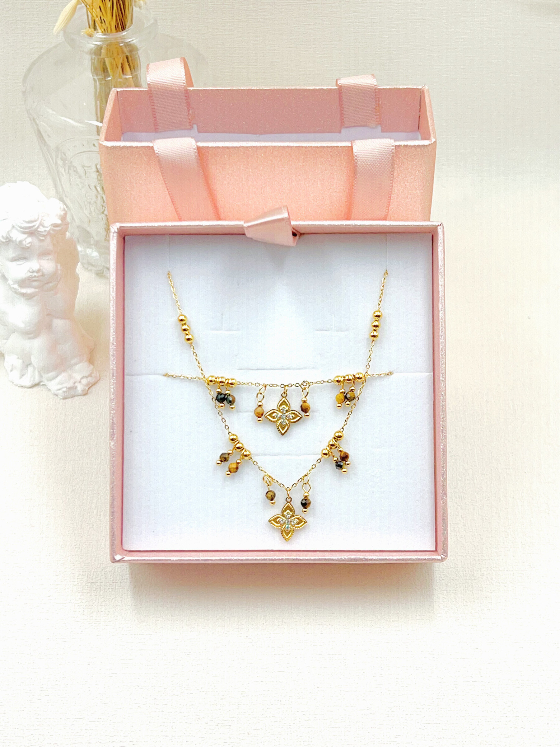 Grossiste WEC Bijoux - COFFRET BRACELET+COLLIER EN ACIER INOXYDABLE