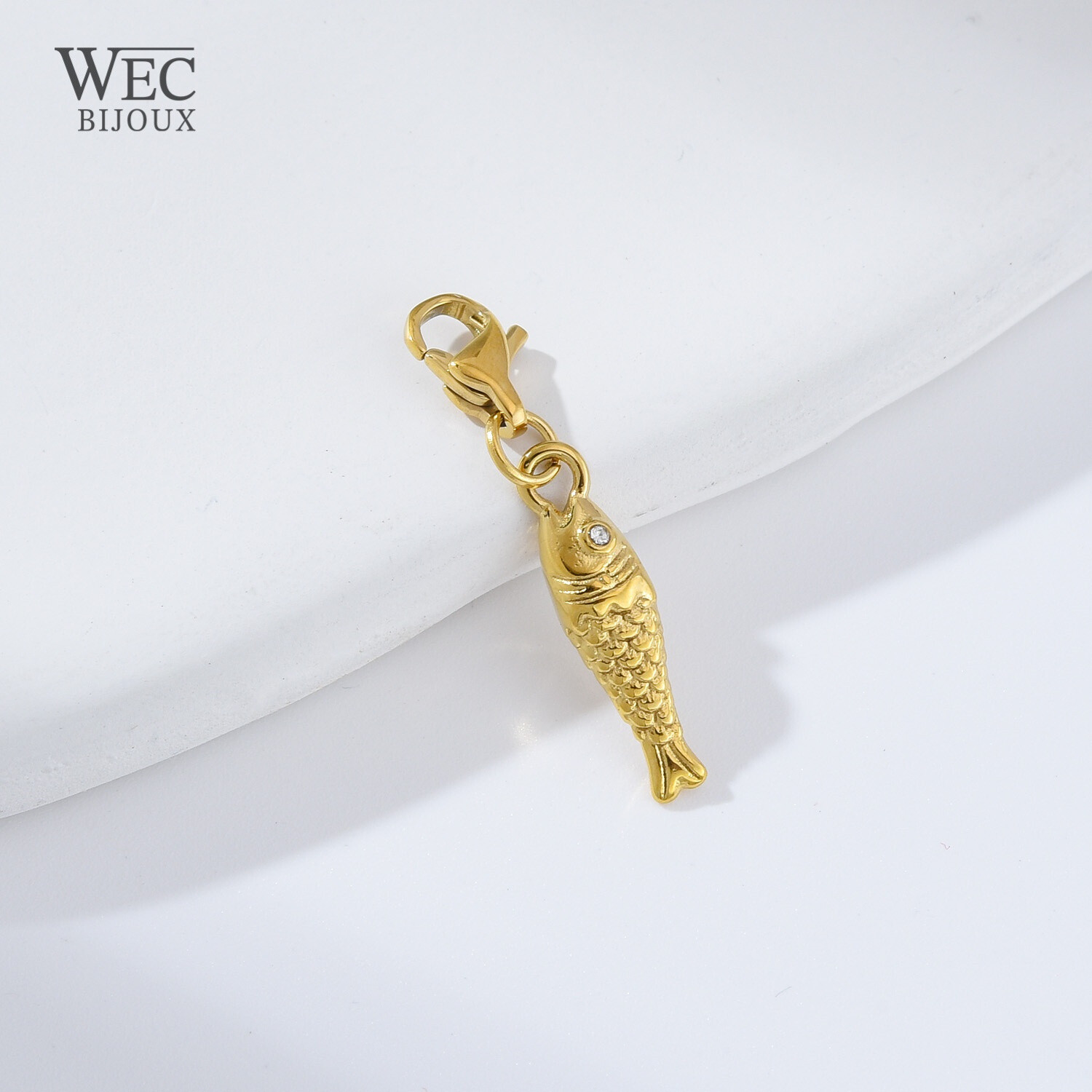 Grossiste WEC Bijoux - PENDENTIF CHARM POISSON EN ACIER INOXYDABLE