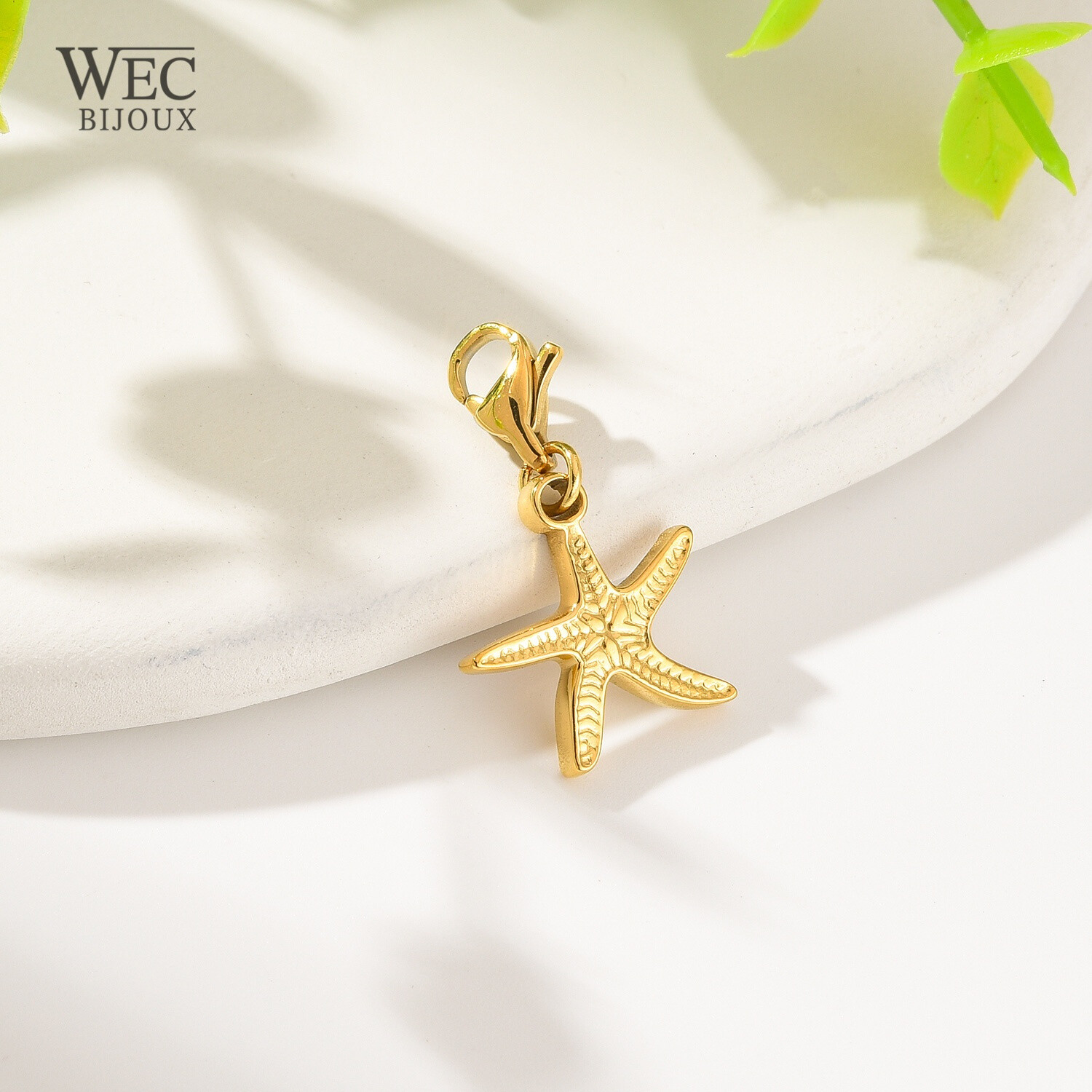 Grossiste WEC Bijoux - PENDENTIF CHARM ETOILE DE MER EN ACIER INOXYDABLE