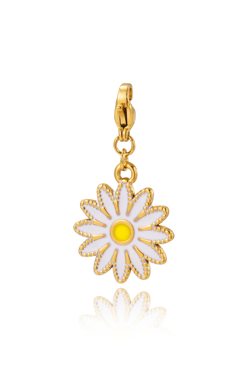 Grossiste WEC Bijoux - Pendentif fleur en acier inoxydable