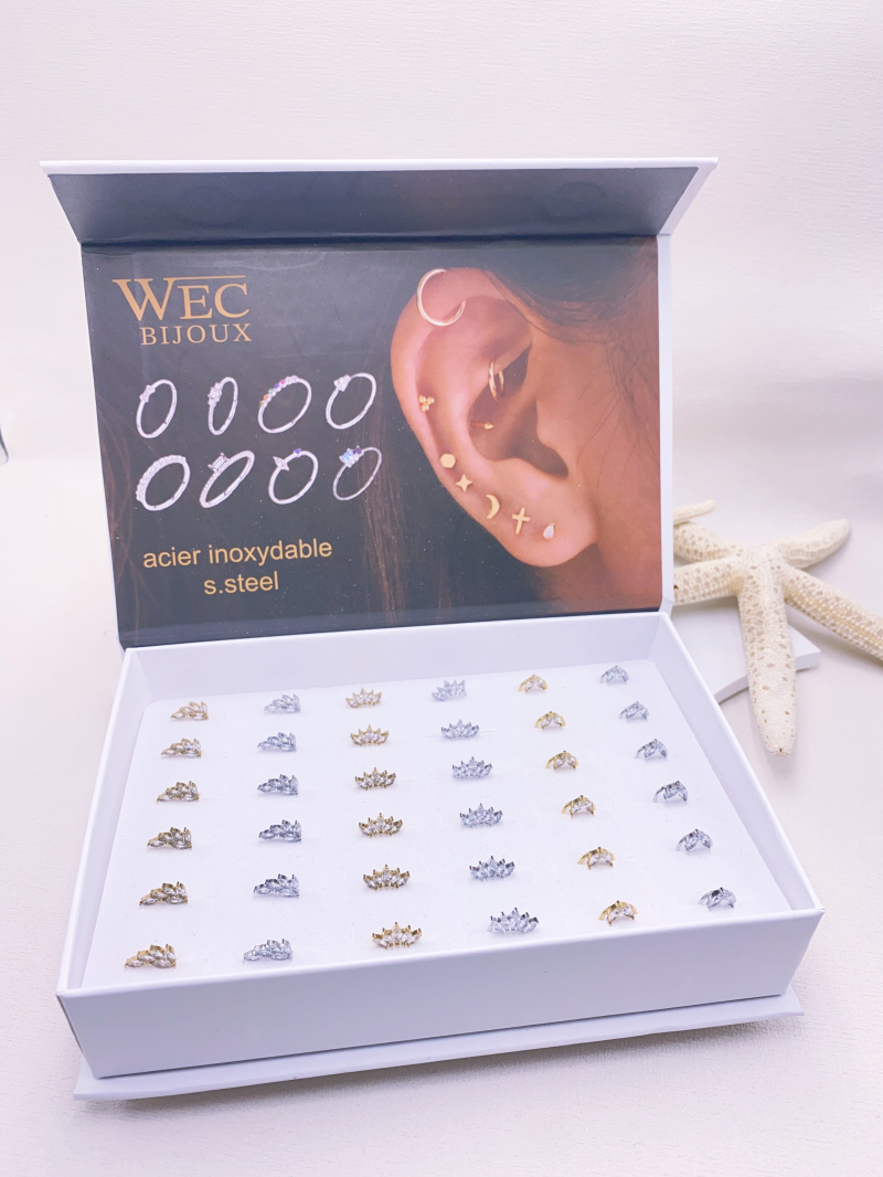 Mayorista WEC Bijoux - CONJUNTO DE PENDIENTES Y PIERCING