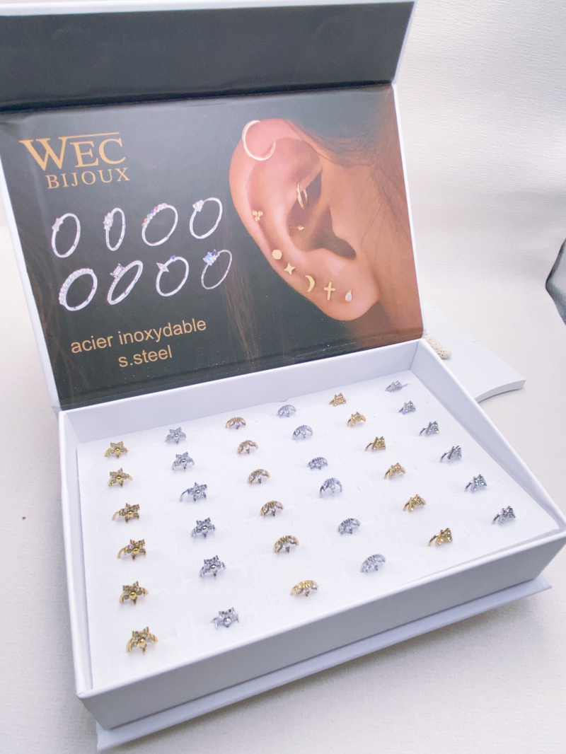 Mayorista WEC Bijoux - JUEGO DE PENDIENTES OREJA Y PIEZAS