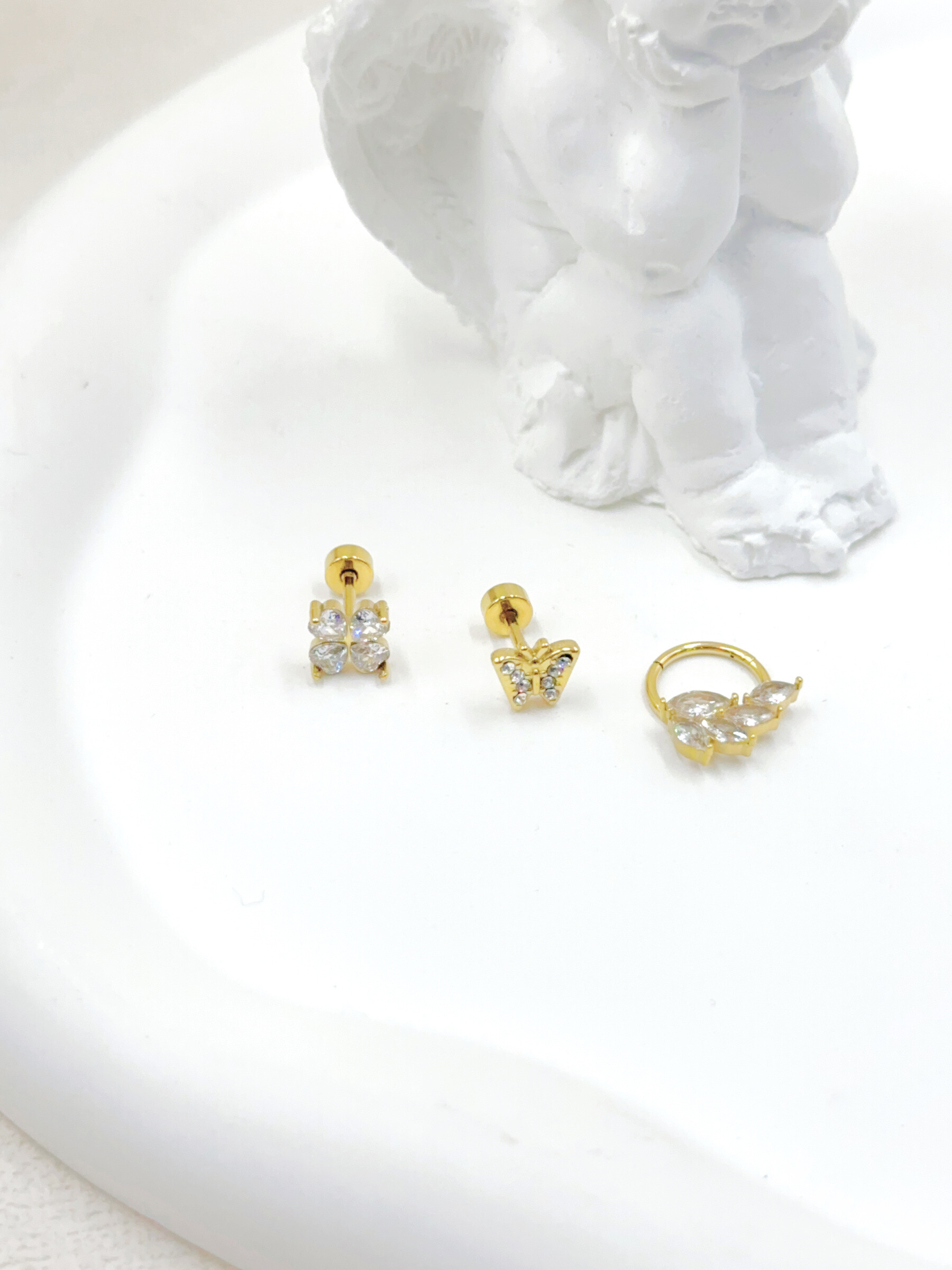 Großhändler WEC Bijoux - SET AUS 3 PIERCINGS AUS EDELSTAHL