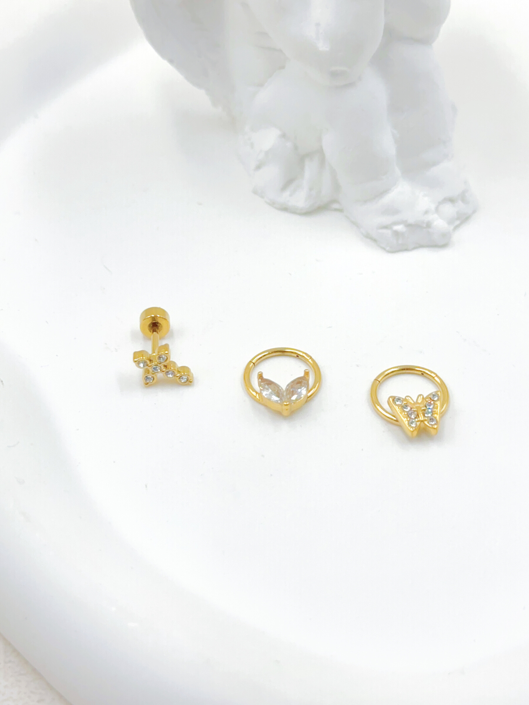 Großhändler WEC Bijoux - SET AUS 3 PIERCINGS AUS EDELSTAHL