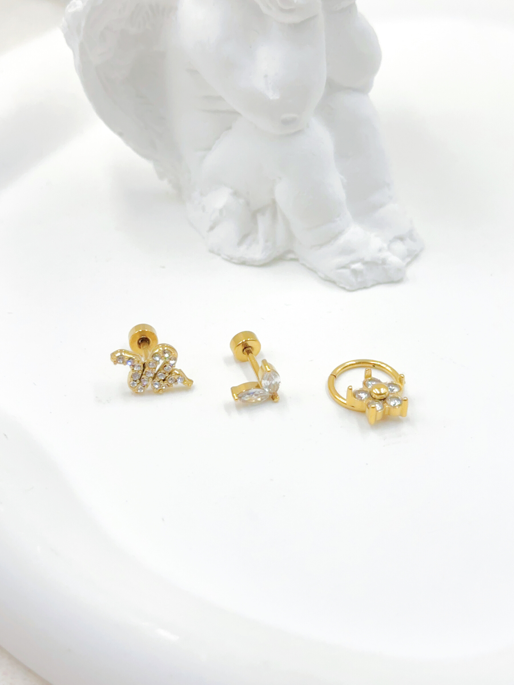 Großhändler WEC Bijoux - SET AUS 3 PIERCINGS AUS EDELSTAHL