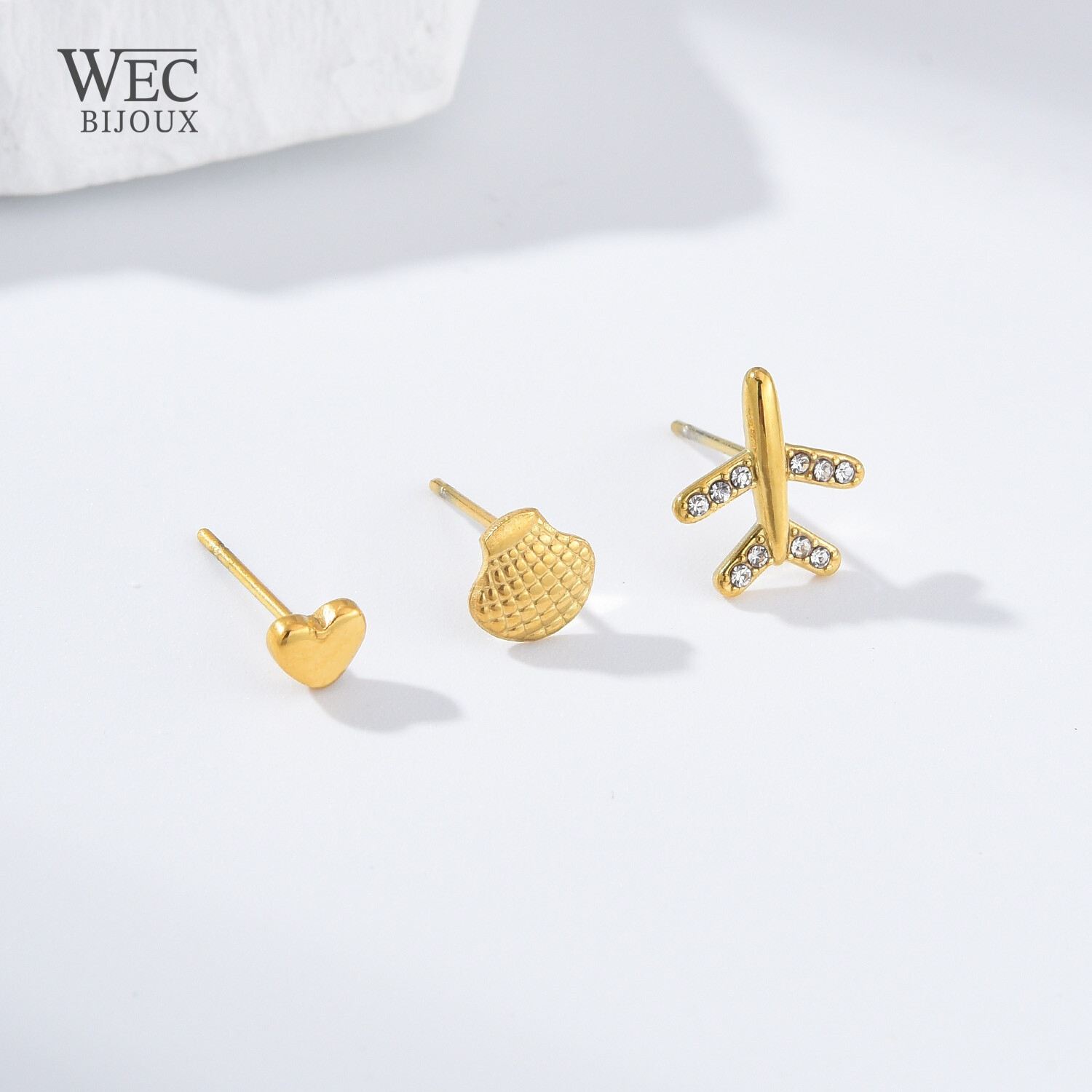 Wholesaler WEC Bijoux - SET OF 3 STAINLESS STEEL PIERCINGS