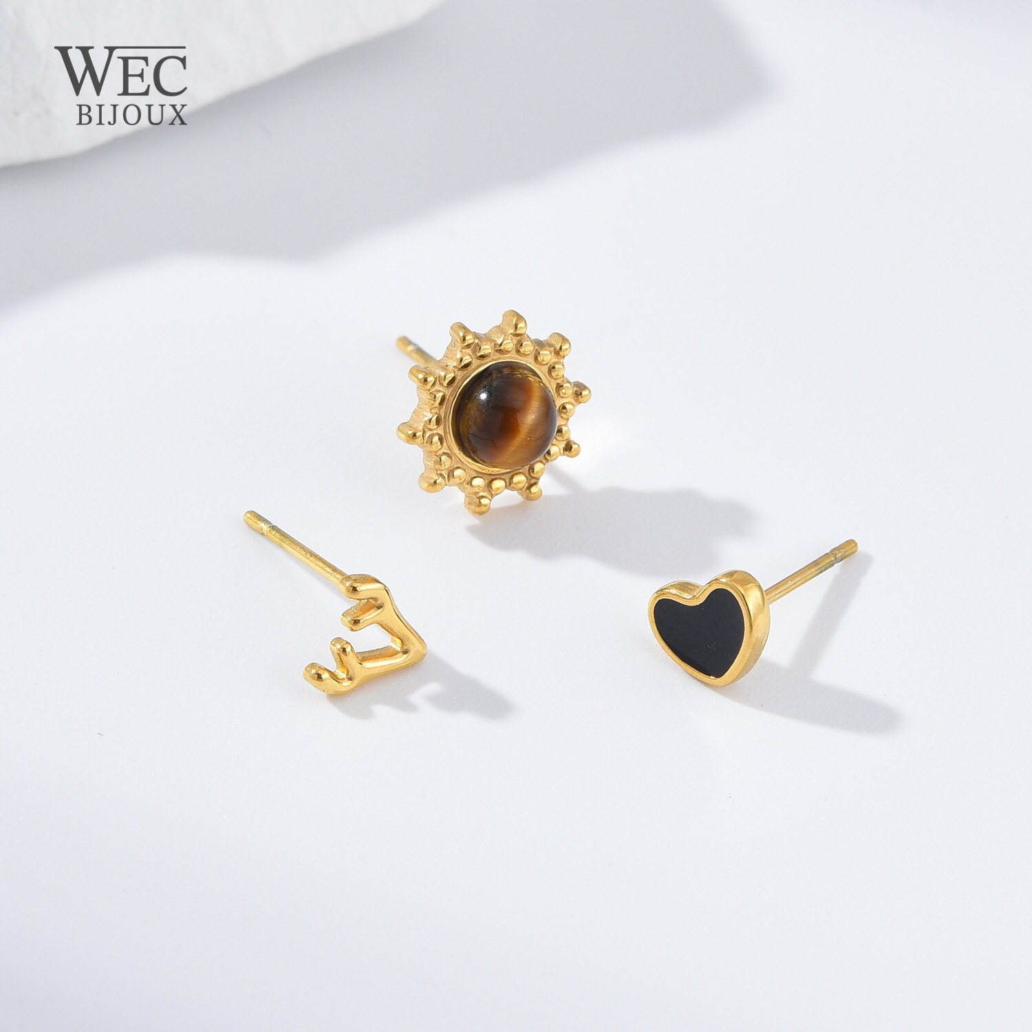 Wholesaler WEC Bijoux - SET OF 3 STAINLESS STEEL PIERCINGS